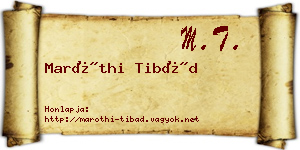Maróthi Tibád névjegykártya